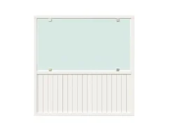 Levegg JANET1 180x180 cm med glass hvitmalt RAL 9016