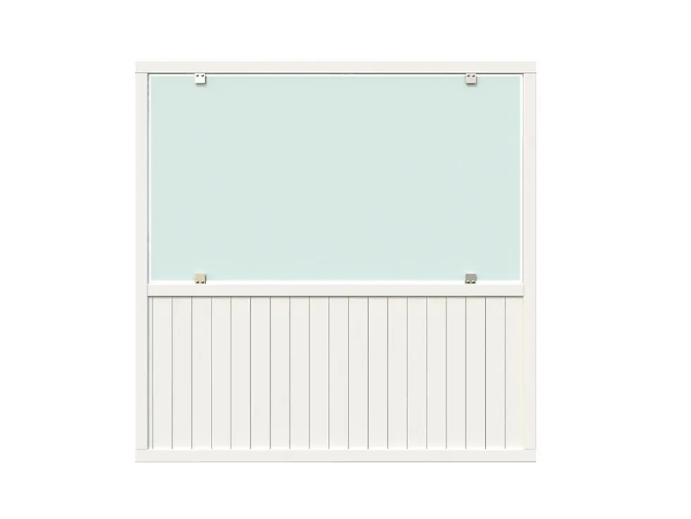 Levegg JANET1 180x180 cm med glass hvitmalt RAL 9016