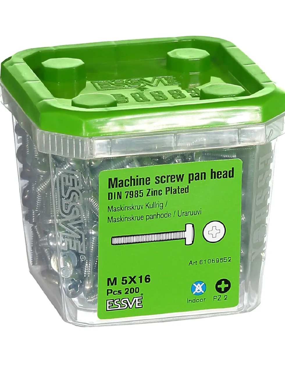 Maskinskrue ph hg m5x16 fzb-200 panhode helgjenget blankforsinket
