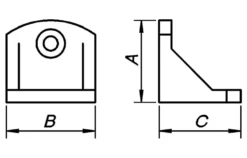 Møbelvinkel 23 mm hvit plast