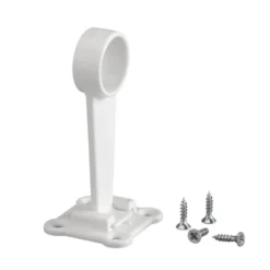 Midtfeste for garderobestang 44x44x95 mm hvit plast