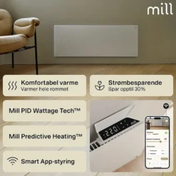 Mill panelovn WiFi Gen 4 1300W hvit