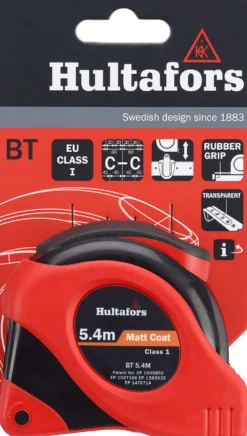 Målebånd stål 5,4 meter gul