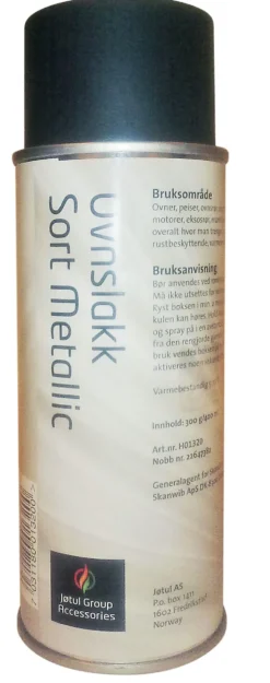 Ovnslakk 400 ml sprayboks sort metallic lakk-senotherm til rør
