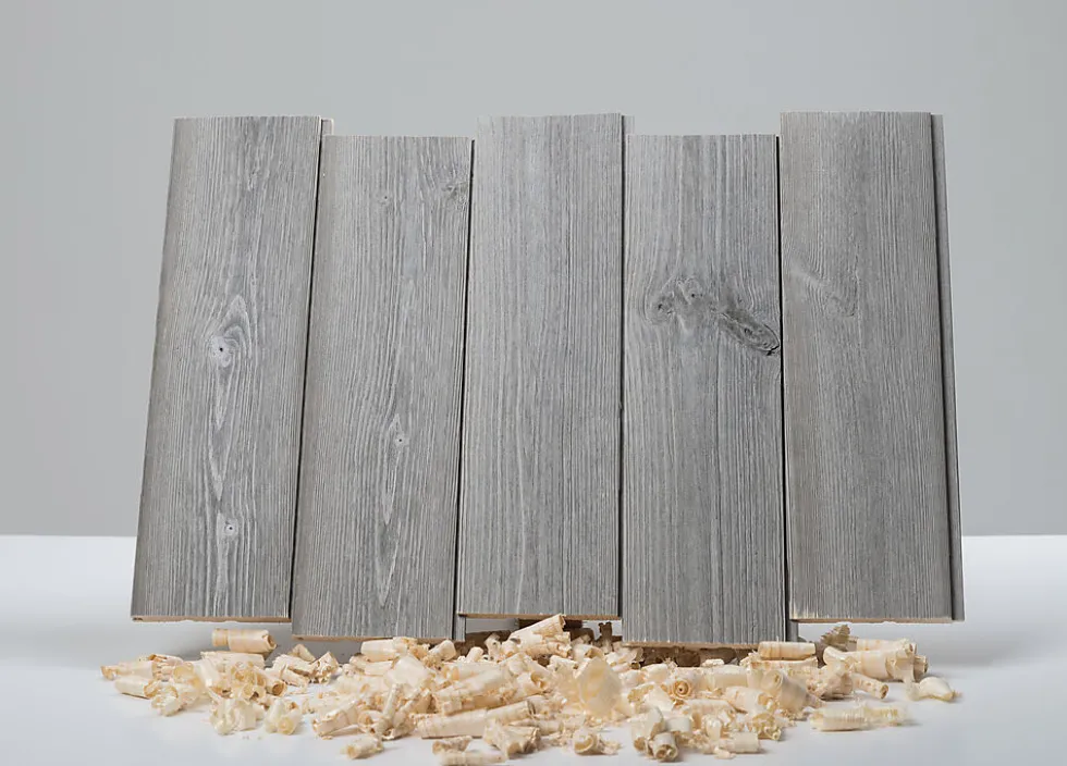 Panel 13x145 mm børstet stengrå furu