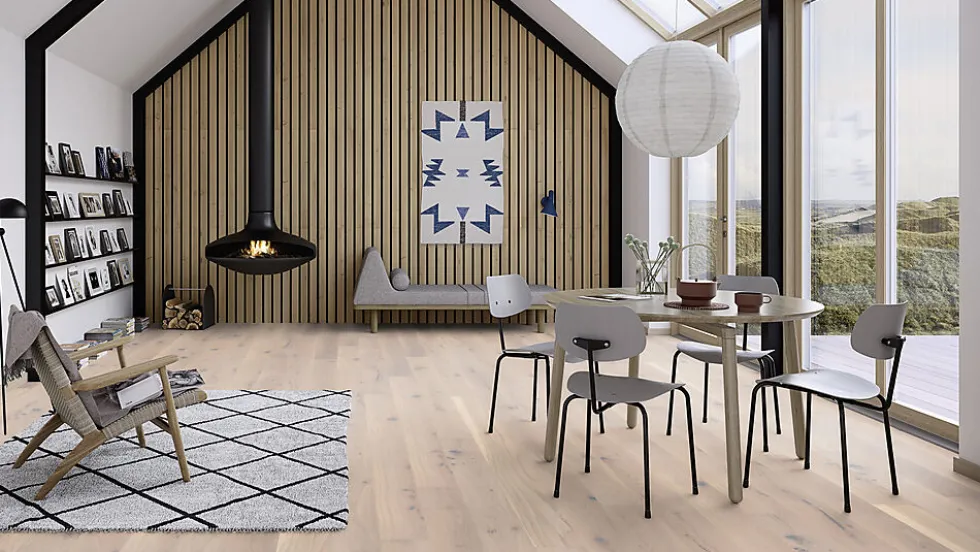 Parkett 1-stav Eik Pale White Live Pure lakk
