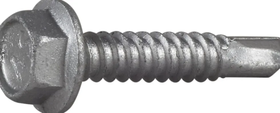 Plateskrue borspiss 6,3x32 cs -200 6-kant med flens corrseal behandlet