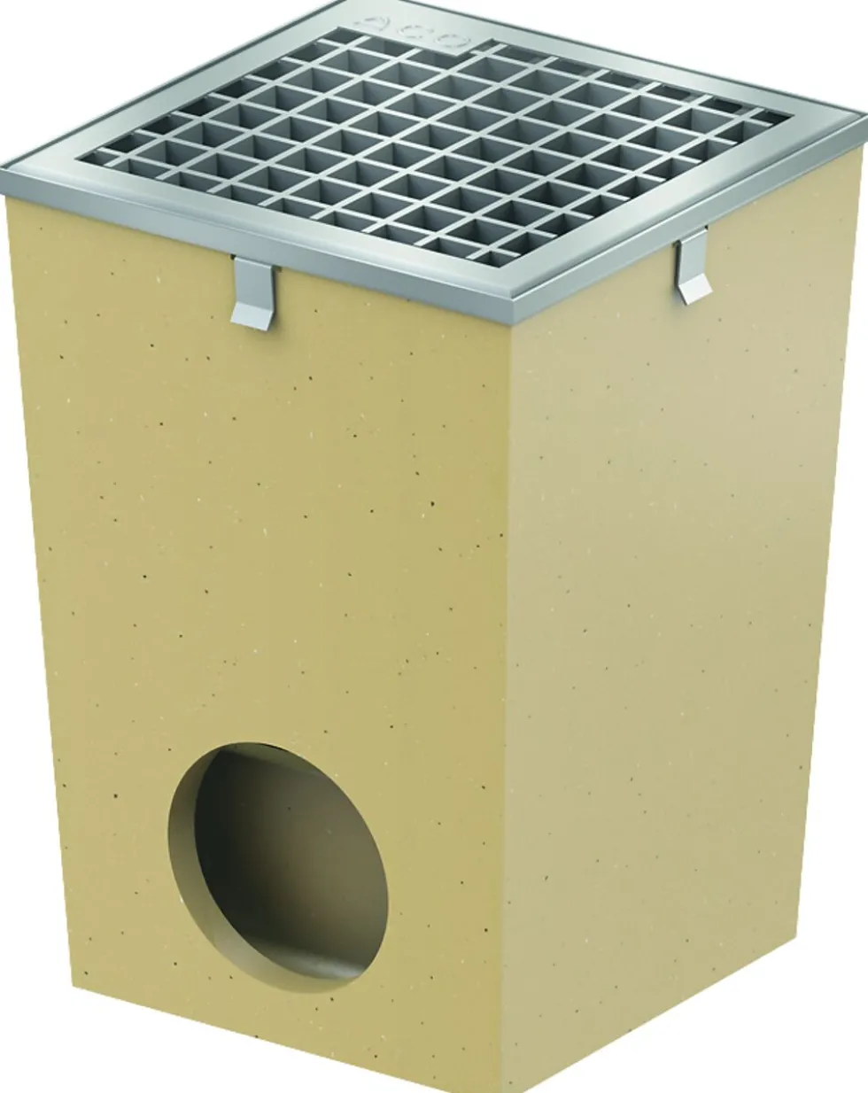 Punktsluk med galv gitterrist 25,5 x 25,5 x 35,2 cm m/galv kant