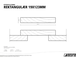 Rektangulær kledning Nord 19x123 mm behandlet gran