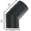 Røykrør ø150 45 gr kne m/luke 2,3mm matt sort emalje
