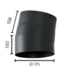 Røykrør ø175 10gr kne uten luke mbe matt sort emalje 2,3mm
