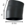Røykrør ø150 10gr uten luke bp sort metallic lakk 2mm