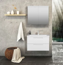 Servantskap Milano 80 cm hvit matt med servant