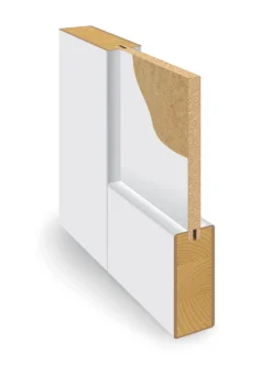 Sidefelt innerdør Base 1 med glass hvit 40x210 cm