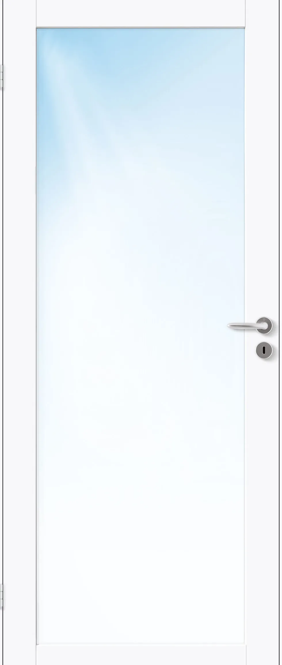 Sidefelt innerdør Base 1 med glass hvit 40x210 cm