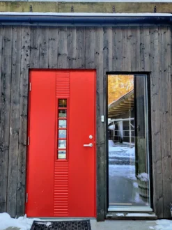 Sidefelt ytterdør Lillehammer med glass hvit 40x210 cm