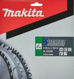 Sirkelsagblad til aluminium 216 x 30 mm 64 tenner
