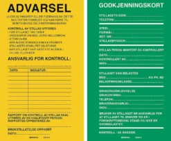 Skilt stillas 2 sidig grønn gul