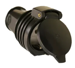 Skjøtekontakt sort pvc m/lokk