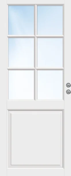 Skyvedør Jonas halvglass hvit 90x210 cm