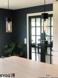 Skyvedør Kari lett helglass hvit 70x210 cm