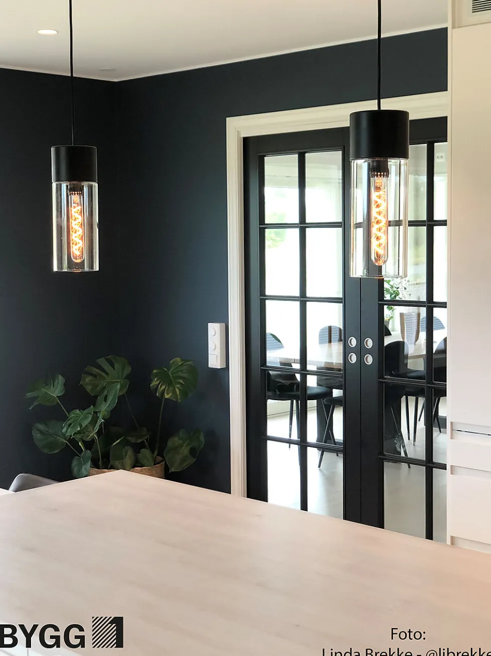 Skyvedør Kari lett helglass hvit 70x210 cm