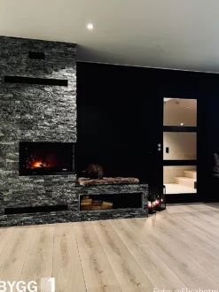 Skyvedør Stil 3 med frostet glass hvit 80x210 cm