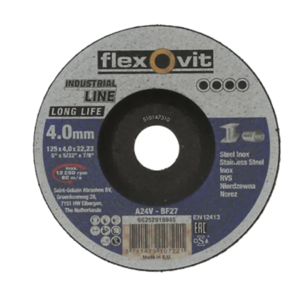 Slipeskive stål 125x4 flv flexovit long life a24v