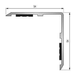Sølv aluminium eloskert hjørnelist