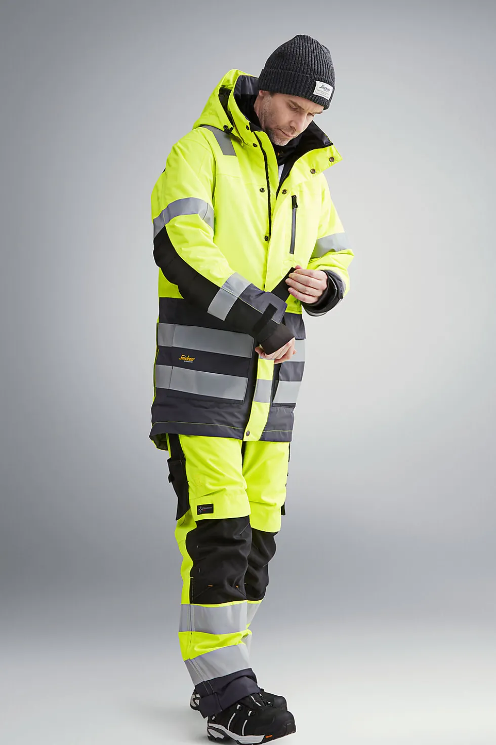 Snickers vinterbukse 6639 gul str M highvis klasse 2