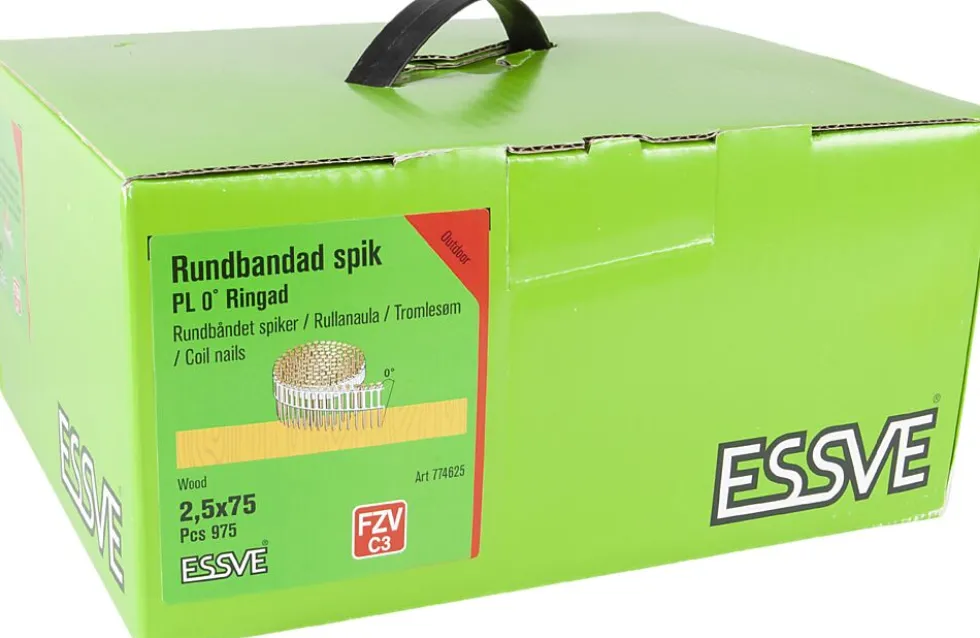 Spiker coil 0-gr 2,5x75 fzv -975 plastbåndet 0-grader varmforsinket
