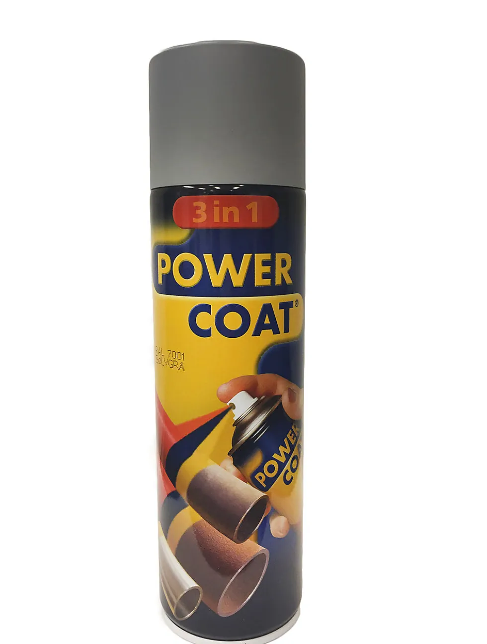 Spraymaling powcoat 3in1 7001 sølvgrå