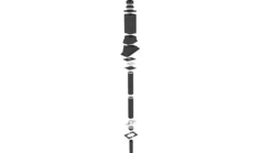 Stålpipe firkant for takstein/shingel/papp Ø150 3,5 meter