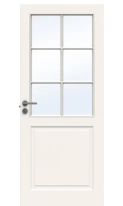 Style SP6 innerdør med glass 80x200 cm hvit
