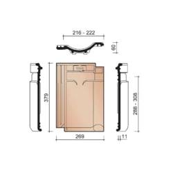 Takstein vhv vario sort gl 738 forbruk 14,6-16,1 stk/m2 koramic
