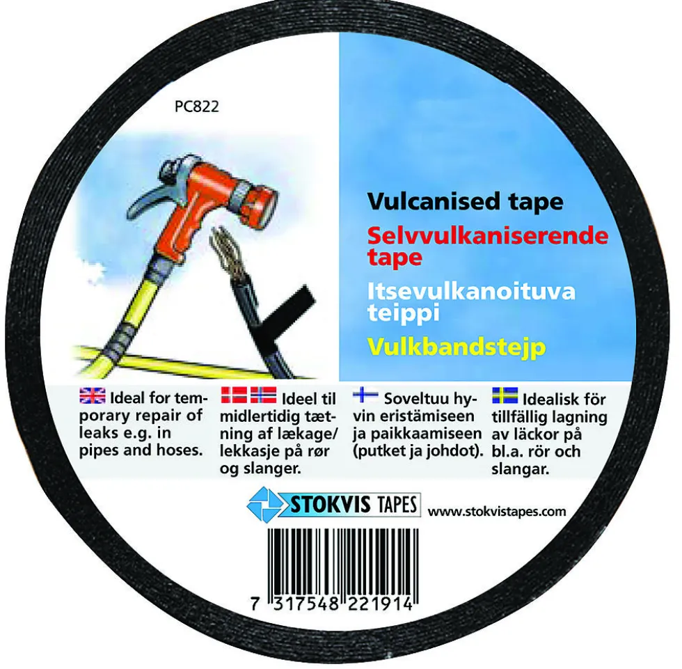 Tape selvsveisende sort 19mmx10m 48 ruller pr.pakning