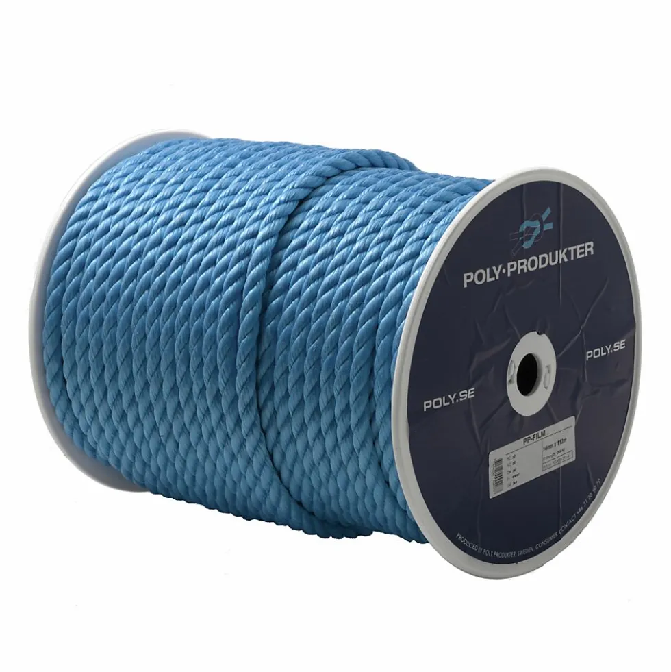 Tau 8mm 350m blå spl pp-film polypropylen 3-slått 1/1-spole