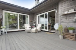 Terrassebord royalimpregnert grå furu Uno rillet 28x120 mm