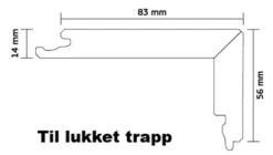 Trappenese 14mm eik pale white a profil a live pure 56x83x2200mm