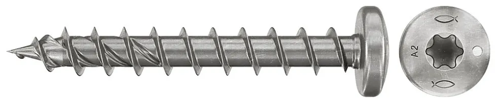Treskrue rustfri A2 panhode TX 5x30 mm 200 stk