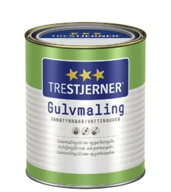 Trestjerner gulvmaling halvblank klassisk hvit base 0,68l