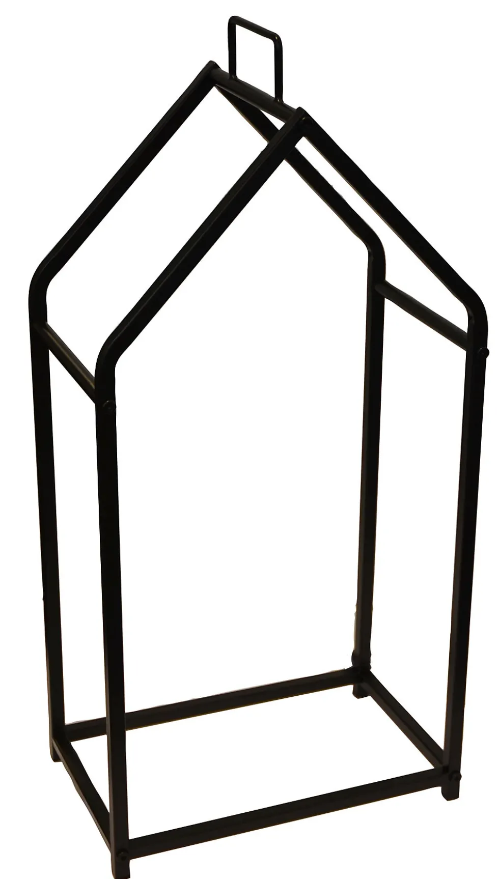 Vedstativ svart med håndtak 40,5x25x79 cm