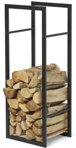 Vedstativ svart 80x30x25,5 cm