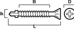 Vingeskrue borspiss Ph 6,3x70 mm 150 stk