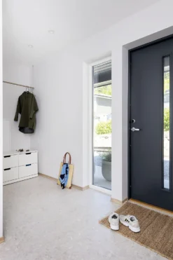 Ytterdør Hovdeby kompakt 100x210 cm frostet glass svart høyre