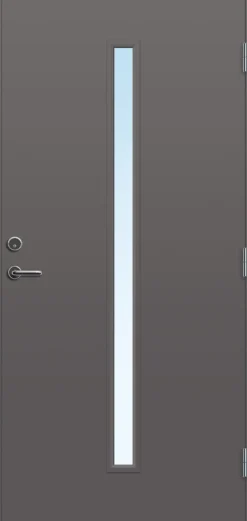 Ytterdør Hovdeby kompakt 100x210 cm frostet glass svart høyre