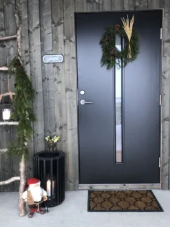 Ytterdør Hovdeby kompakt 100x210 cm frostet glass svart høyre