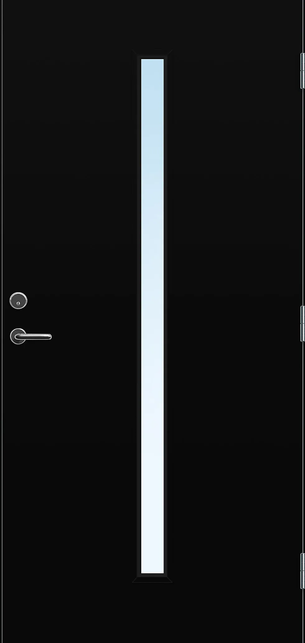 Ytterdør Hovdeby 90x200 cm frostet glass svart høyre