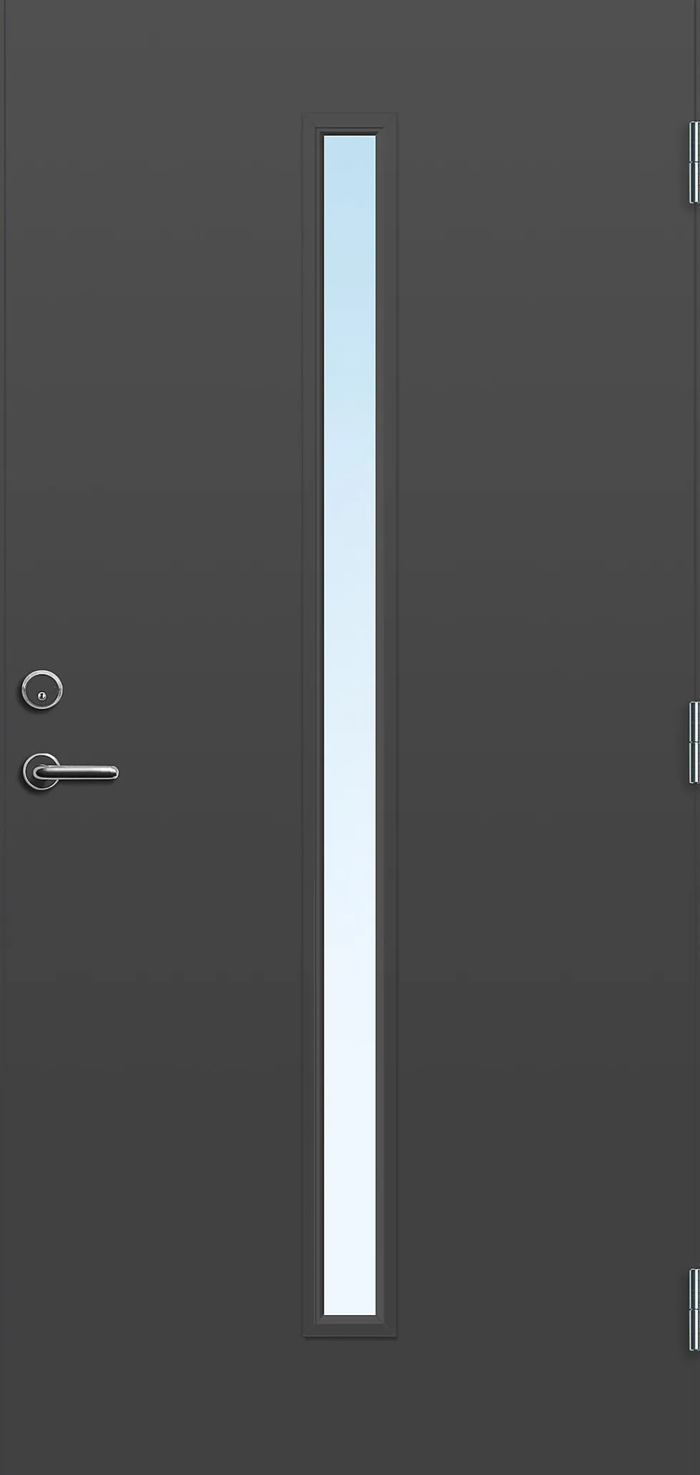 Ytterdør Hovdeby 90x200 cm frostet glass svart høyre