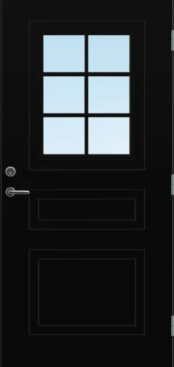 Ytterdør Stryn med glass svart høyre 100x200 cm